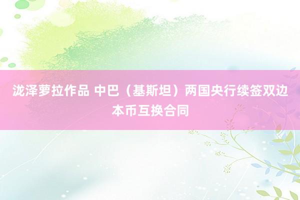 泷泽萝拉作品 中巴（基斯坦）两国央行续签双边本币互换合同