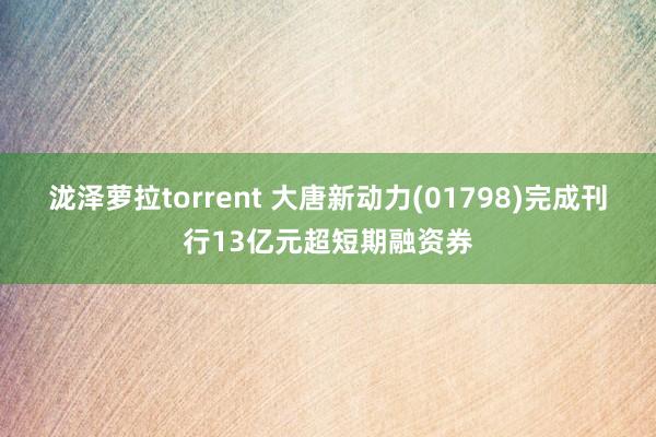 泷泽萝拉torrent 大唐新动力(01798)完成刊行13亿元超短期融资券
