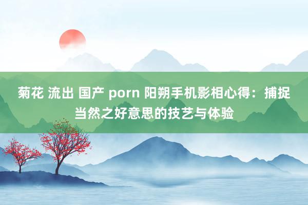 菊花 流出 国产 porn 阳朔手机影相心得：捕捉当然之好意思的技艺与体验