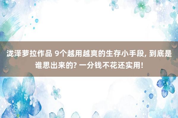 泷泽萝拉作品 9个越用越爽的生存小手段， 到底是谁思出来的? 一分钱不花还实用!