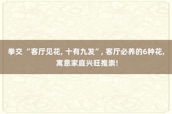 拳交 “客厅见花， 十有九发”， 客厅必养的6种花， 寓意家庭兴旺推崇!