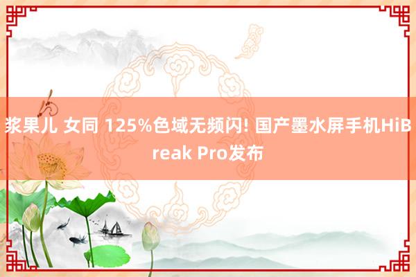 浆果儿 女同 125%色域无频闪! 国产墨水屏手机HiBreak Pro发布