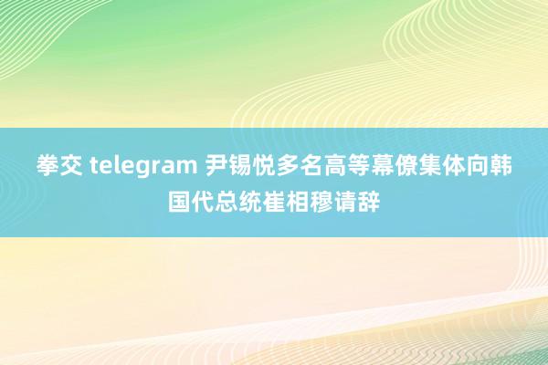 拳交 telegram 尹锡悦多名高等幕僚集体向韩国代总统崔相穆请辞