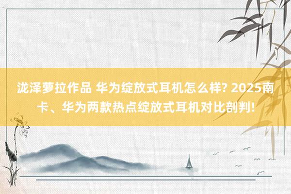 泷泽萝拉作品 华为绽放式耳机怎么样? 2025南卡、华为两款热点绽放式耳机对比剖判!